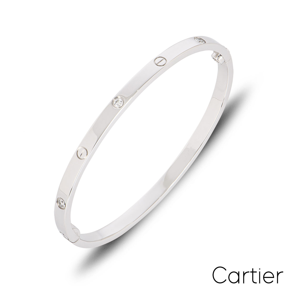 Cartier White Gold 6 Diamond SM Love Bracelet Size 19 B6047719 Cartier White Gold 6 Diamond SM Love Bracelet Size 19 B6047719